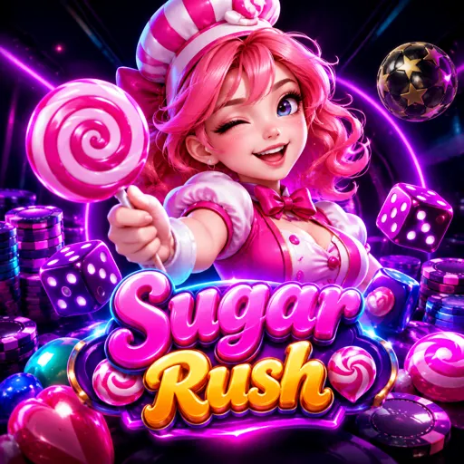 Slot Sugar Rush com grade de guloseimas e multiplicadores crescentes