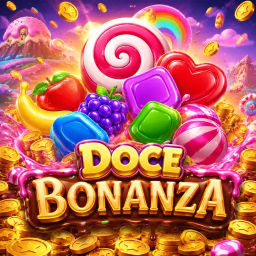 Slot Sweet Bonanza com doces coloridos e multiplicadores de bomba
